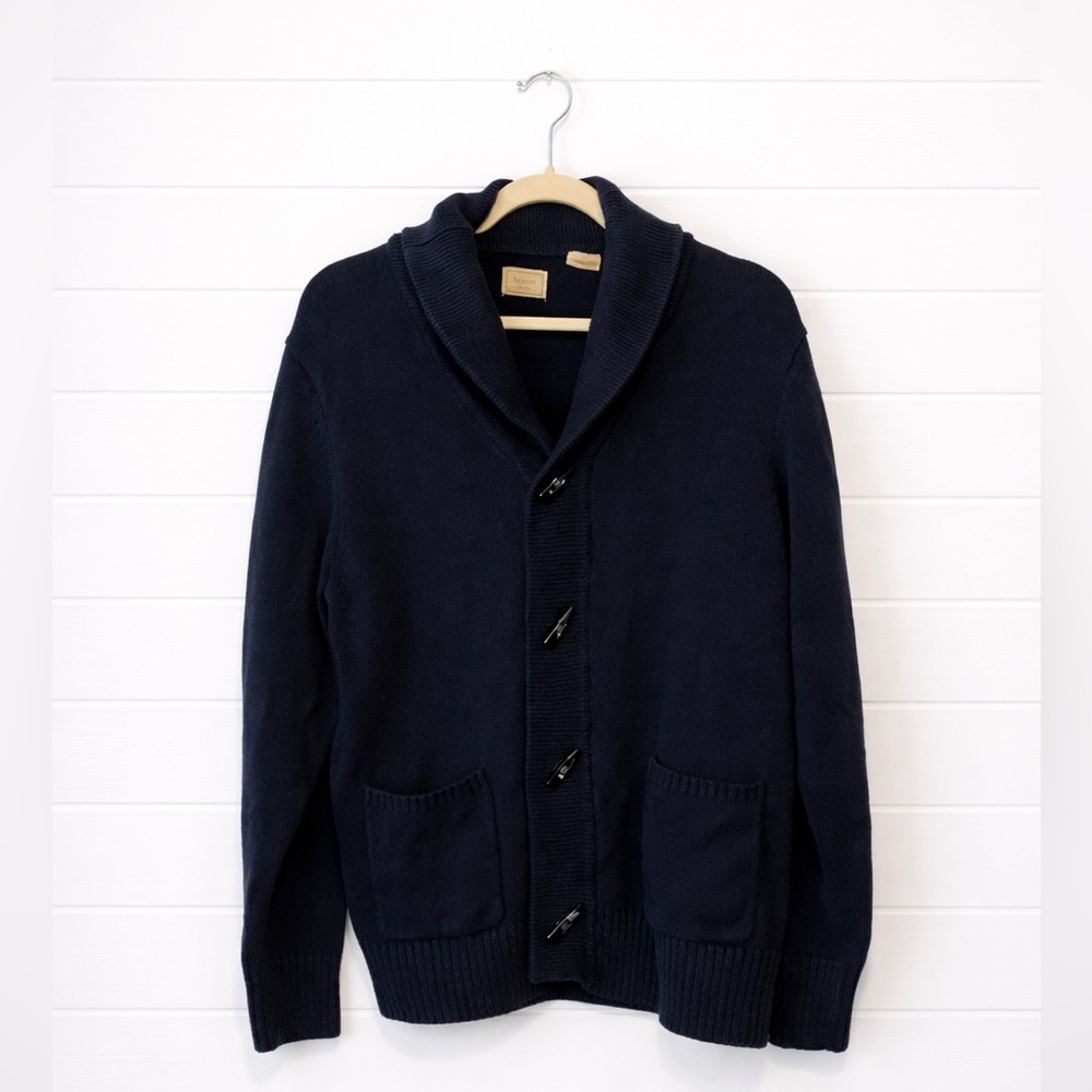 Haggar Men's Dark Blue Cardigan with Shawl Collar